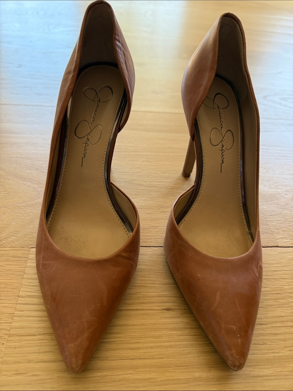 Jessica Simpson Brown Pointed-Toe Stiletto Pumps